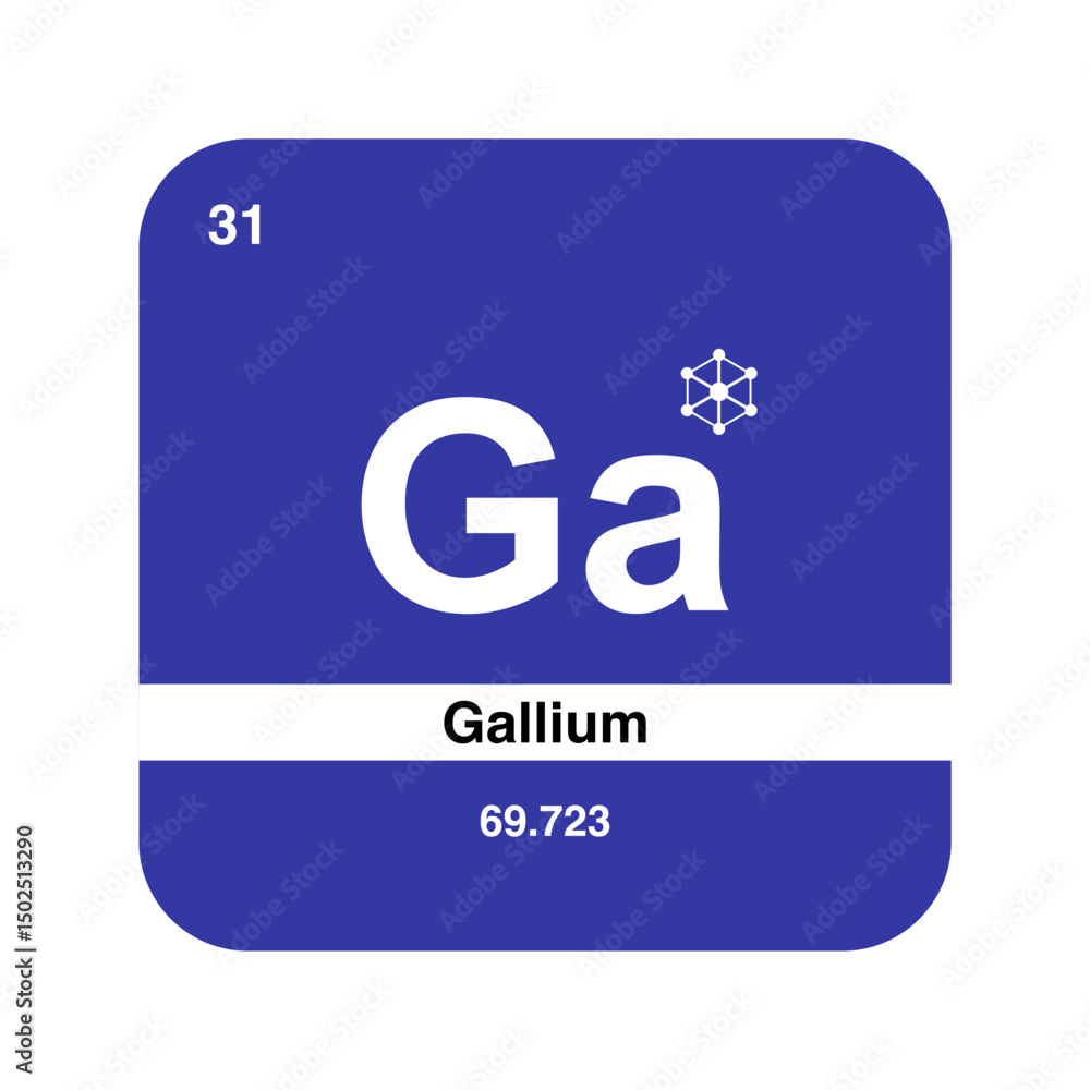 gallium periodic vector on transparent background gallium periodic vector on transparent background