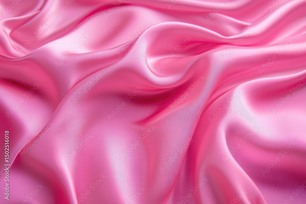 Fototapeta premium Pink silk fabric drapes in soft folds