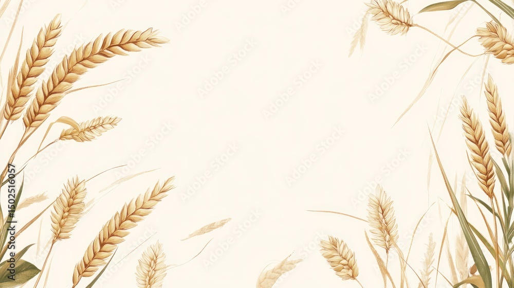Wheat ears frame on white Wheat ears frame on white
