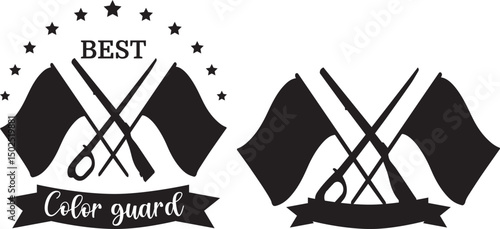Color guard vector, Clipart, Silhouette, Vector, icons, illustration, design.