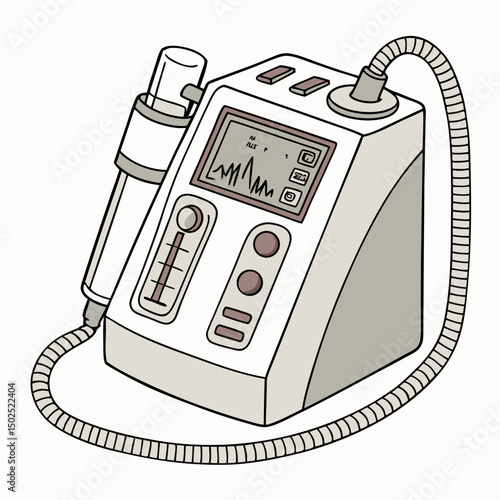 Creative Spirometer Vector Illustration | Modern Flat Design for Lung Function Test, Pulmonary Diagnostics, and Respiratory Healthcare Projects