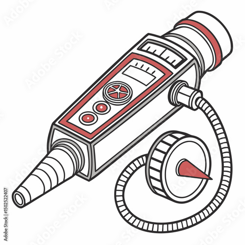 Creative Spirometer Vector Illustration | Modern Flat Design for Lung Function Test, Pulmonary Diagnostics, and Respiratory Healthcare Projects