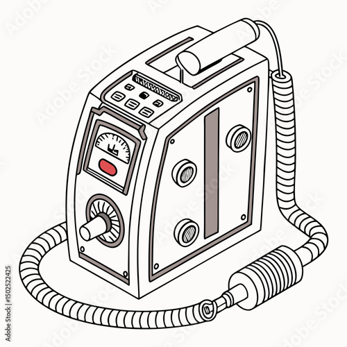 Creative Spirometer Vector Illustration | Modern Flat Design for Lung Function Test, Pulmonary Diagnostics, and Respiratory Healthcare Projects