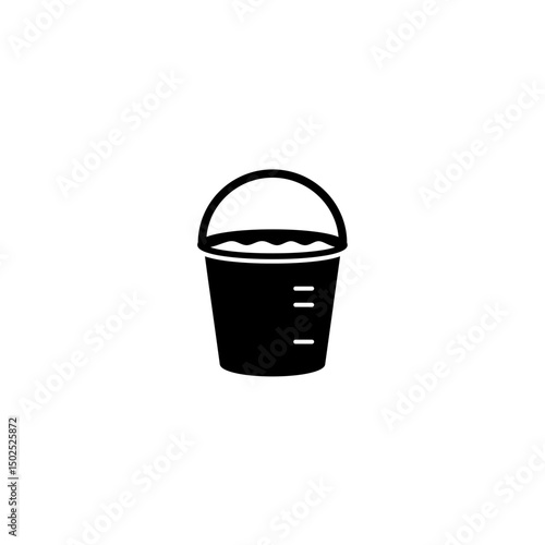 Bucket Filled with Water Illustration