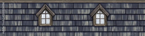 Wallpaper Mural Two small windows on a gray shingled roof Torontodigital.ca