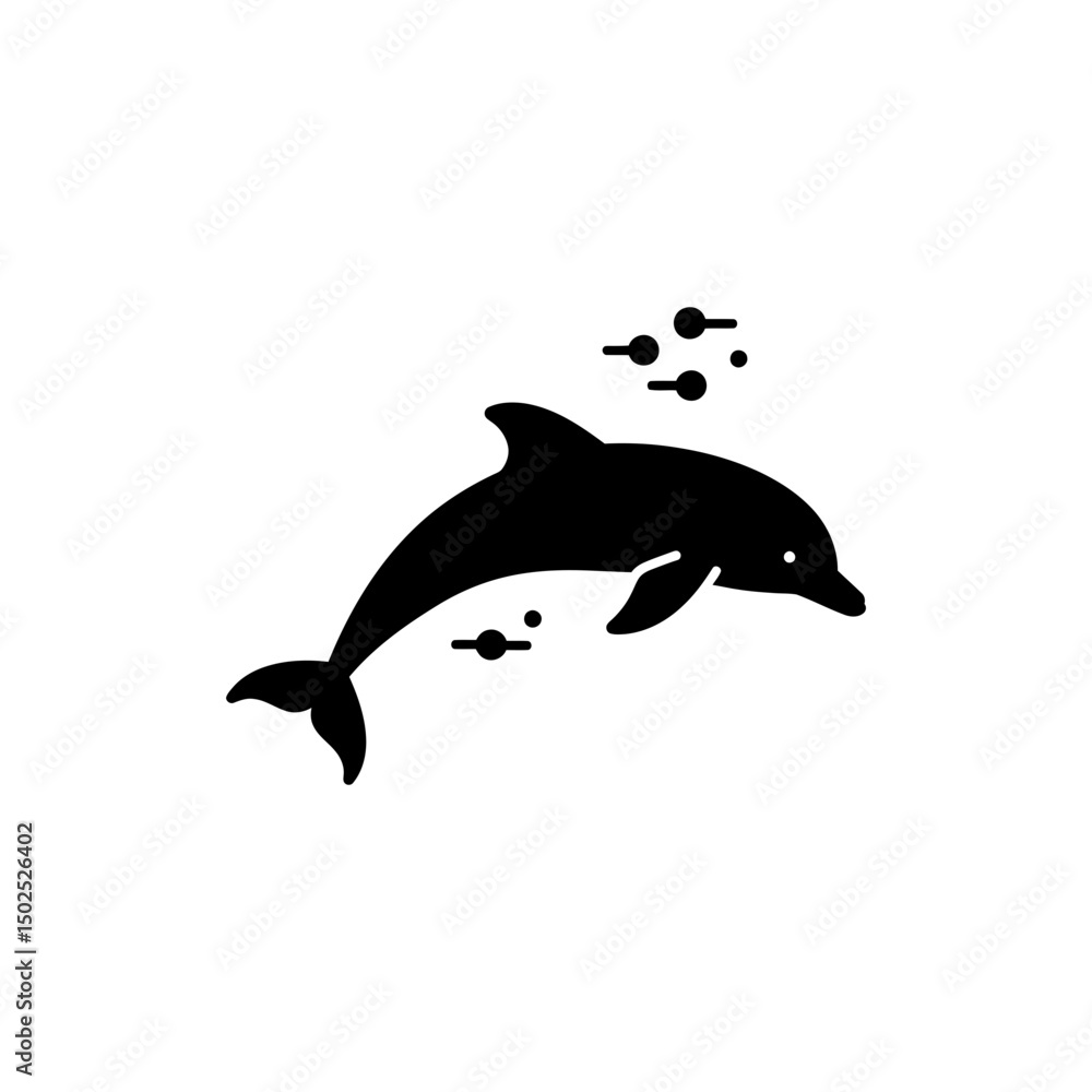 Fototapeta premium Dolphin Below Surface Icon