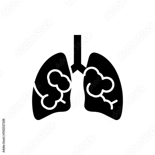 Emphysema damaged alveolar sacs lung disease image