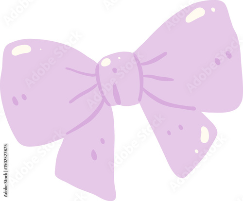 Ribbon Illustration, Decorative Bow Clipart, Elegant Textile Art