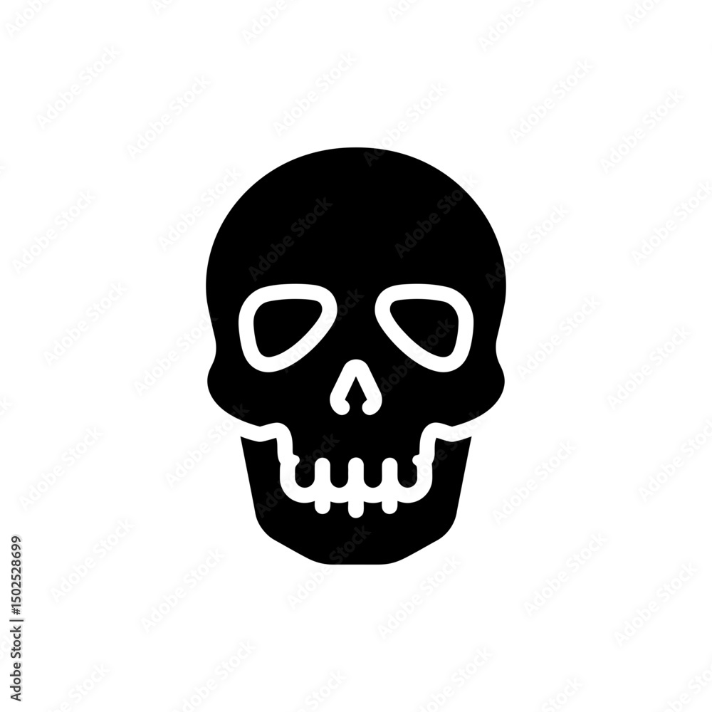 Fototapeta premium Front view of human skull showing facial bone structure