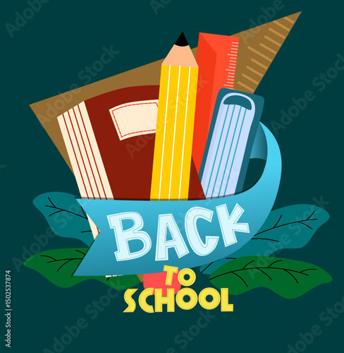Set of hand drawn back to school element vector collection
Back to school vector banner design. Set education items in a background. Web page template.