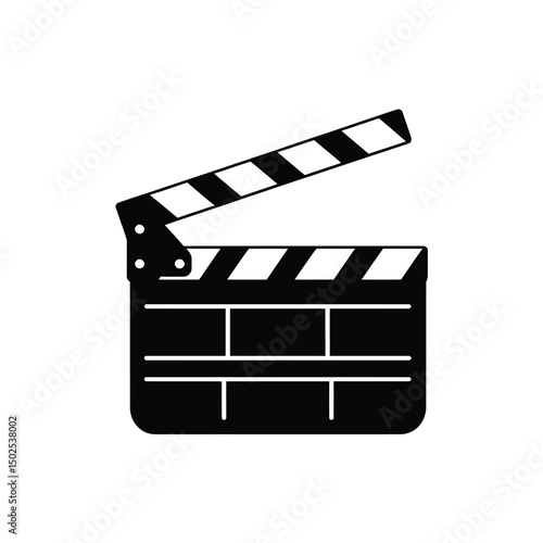 Classic Film Clapperboard Silhouette vector Art & Illustration