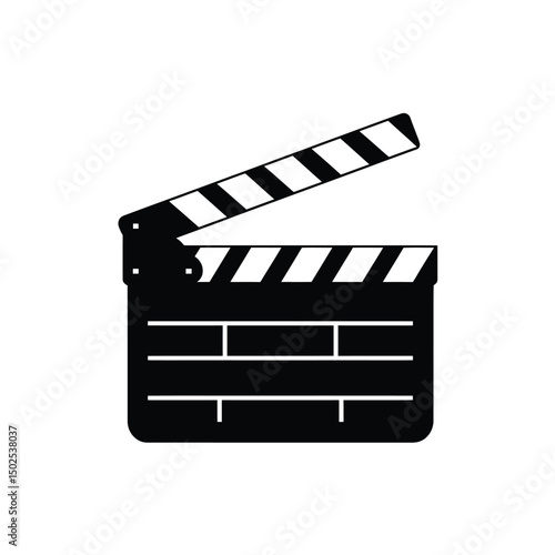 Classic Film Clapperboard Silhouette vector Art & Illustration