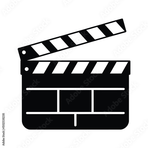 Classic Film Clapperboard Silhouette vector Art & Illustration