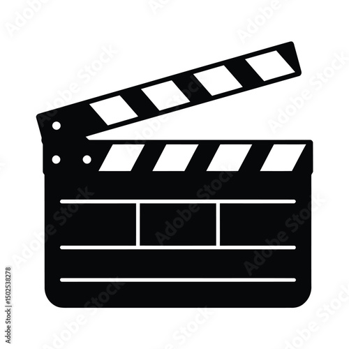 Classic Film Clapperboard Silhouette vector Art & Illustration