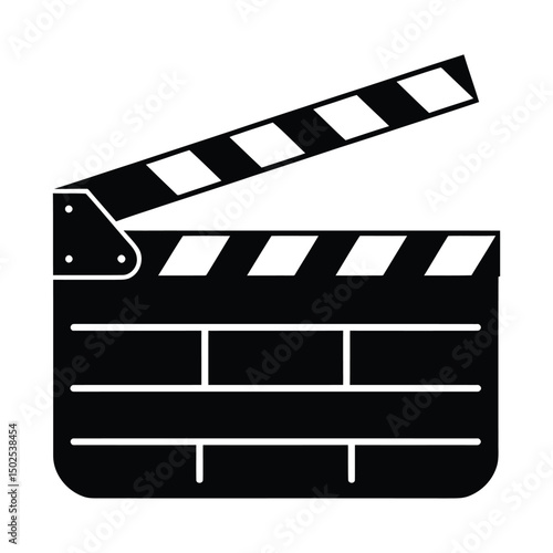 Classic Film Clapperboard Silhouette vector Art & Illustration