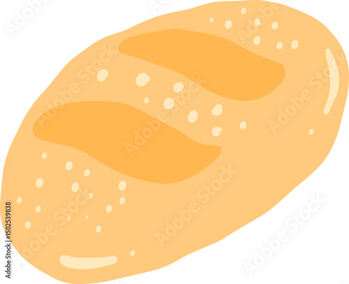 Bread Illustration, Rustic Bakery Clipart, Cozy Breakfast Art