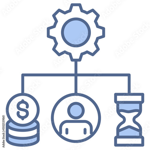 Resource Allocation Blue Icon