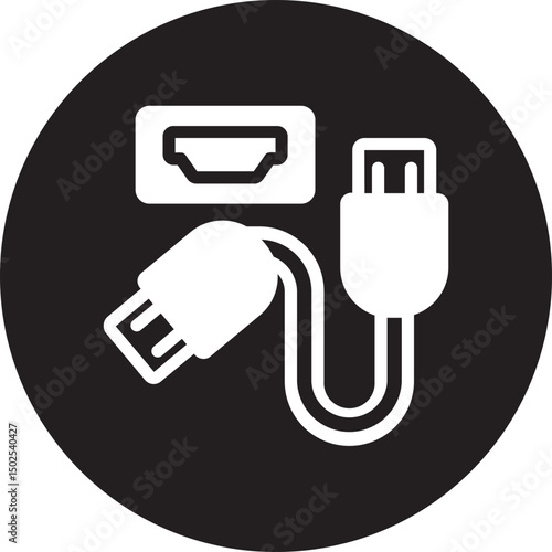 hdmi cable glyph icon
