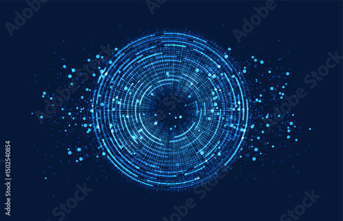 Abstract digital technology background. Big data, technology, data transfer