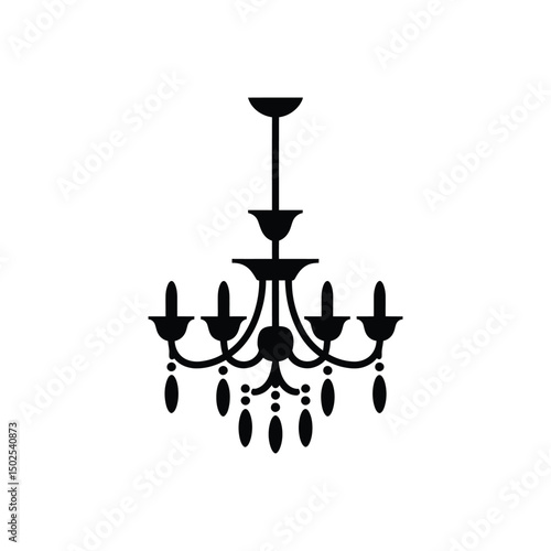 Elegant Chandelier Silhouette vector Art & Illustration