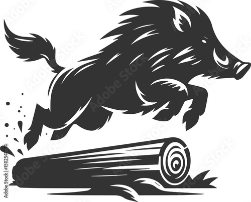 Wallpaper Mural Drawing of a black boar vector silhouette Torontodigital.ca