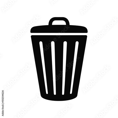 Essential Trash Can Silhouette vector Art & Illustration