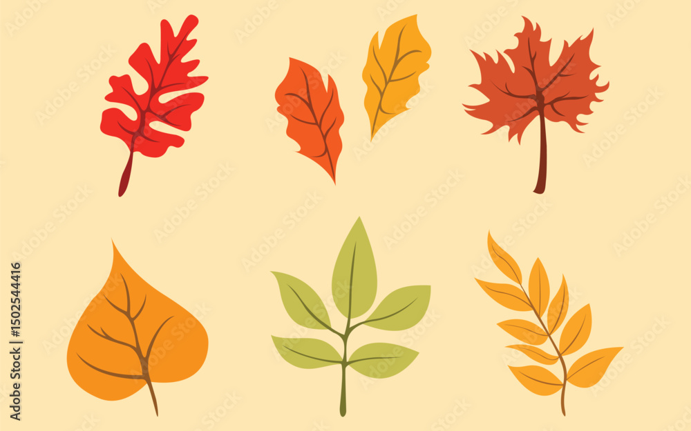 Autumn Leaf Set Collection Design Autumn Leaf Set Collection Design
