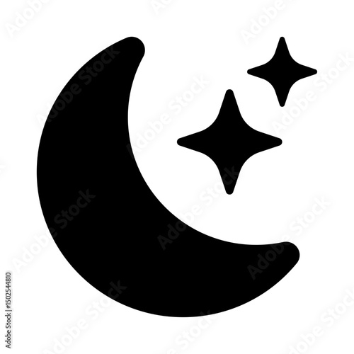 Moon vector icon. Moon icon. Vector lunar collection. Moon with stars