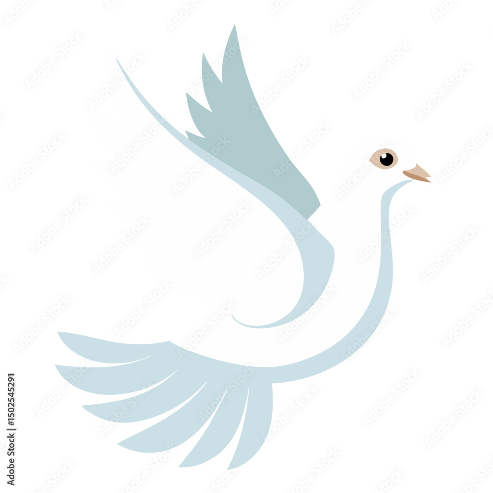 Fototapeta premium a white dove in flight with outstretched wings.