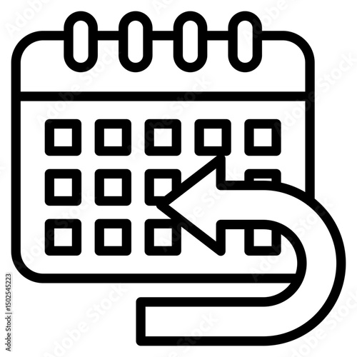 Return Calendar line icon