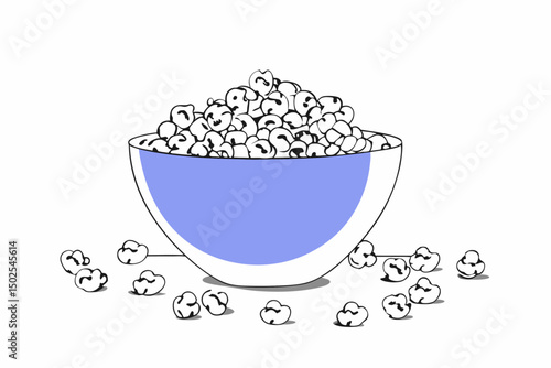 Fresh buttery popcorn served in a clean white bowl captured in a studio setting great for snack branding movie night visuals or food-related marketing