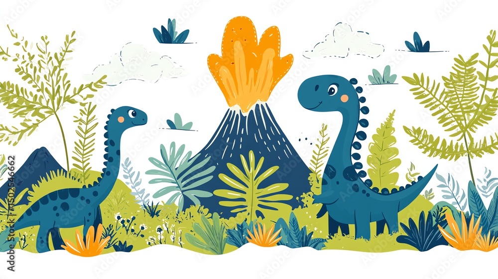 Obraz premium dinosaurs in the forest