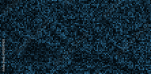 Abstract pixel mosaic digital technology background. Digital data blue squares pattern. Vector illustration.