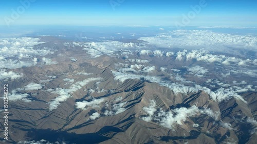 Flying over Atlas Mountains , 
Morocco