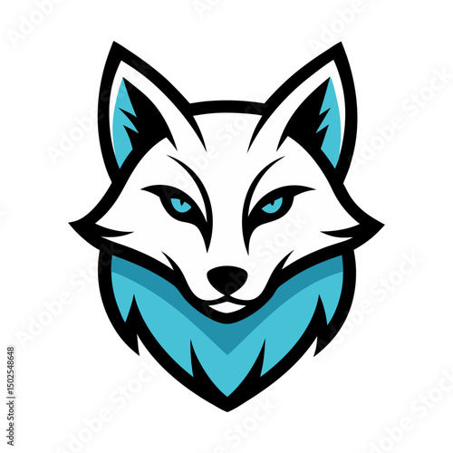 Arctic fox head mascot logo vector art illustration