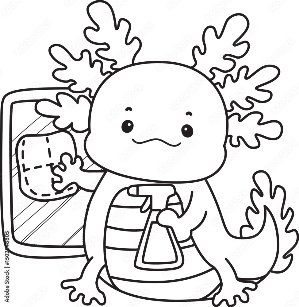 Outline of Illustration of cute axolotl activities icon.
Lineart of Funny pink axolotl in daily routine stickers.
Outline of Illustration of cute axolotl activities icon.
Lineart of Funny pink axolotl in daily routine stickers.