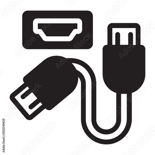 hdmi cable glyph icon