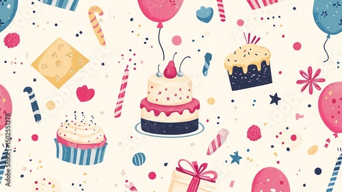 birthday seamless pattern