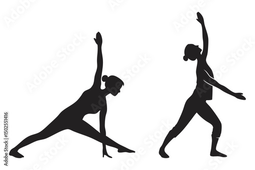 black silhouette Yoga  Teachers Sessions style 