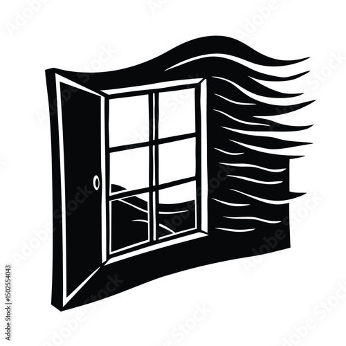 Wind Blowing Through an Open Upper Window