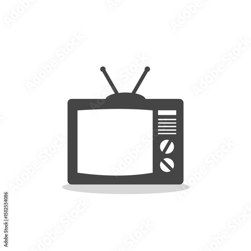 Old TV screen icon with shadow