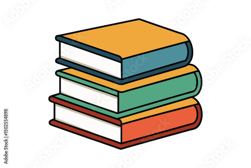 stack of books flat style vector illustration