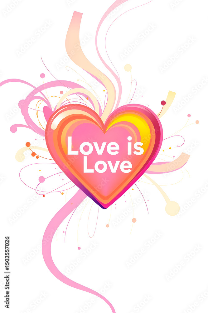 Radiant heart emblem proclaiming universal affection Radiant heart emblem proclaiming universal affection