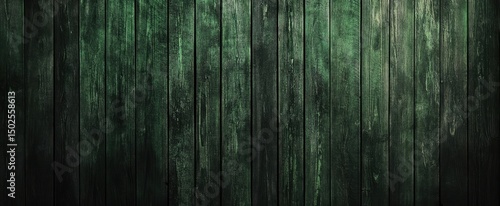 A dark green wood plank wall with a weathered and distressed look