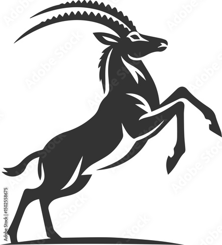 Wild animal antelope illustration silhouette vector