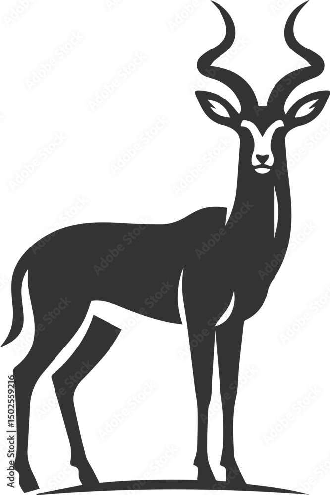 Fototapeta premium Wild animal antelope illustration silhouette vector