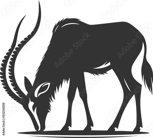 Wild animal antelope illustration silhouette vector