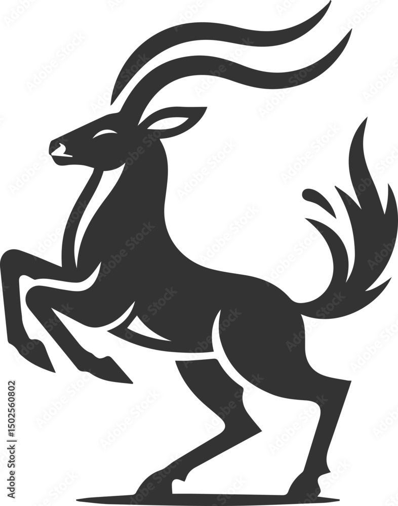 Fototapeta premium Wild animal antelope illustration silhouette vector