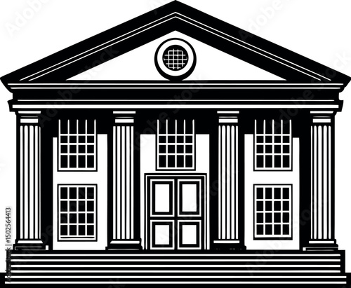 silhouette of the Supreme Court building, symbolizing justice. Supreme Court minimalist.