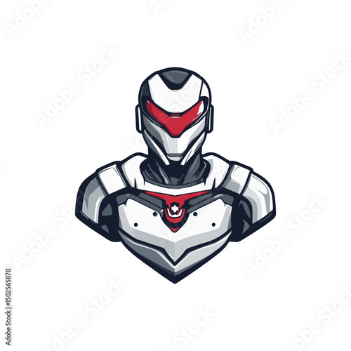 Futuristic Robot Logo on white background